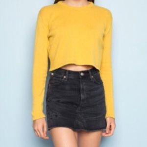 brandy melville yellow cropped sweater